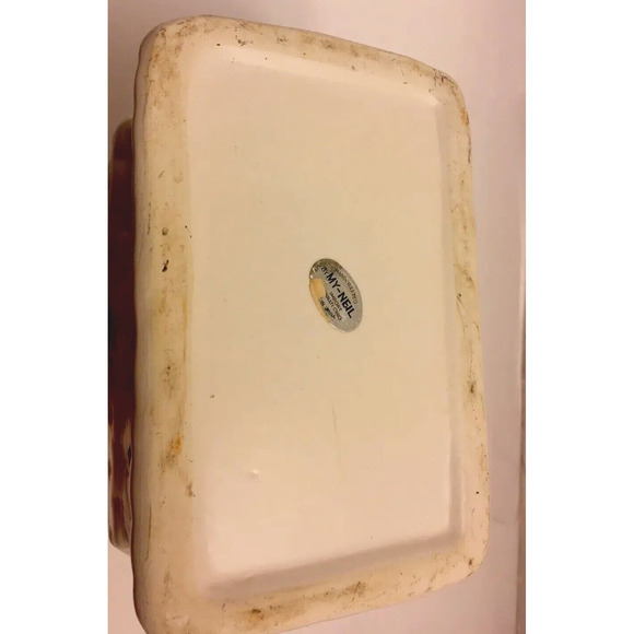 VTG My-Neil Ceramic Baby Cradle Planter Pastel Blue Bow Bassinet Nursery Unisex - Picture 6 of 7